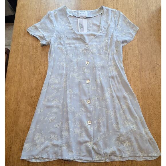 RVCA Women's M 90s Ditsy Country Button Down Flora New NWT Mini Fit Flare - Picture 2 of 9